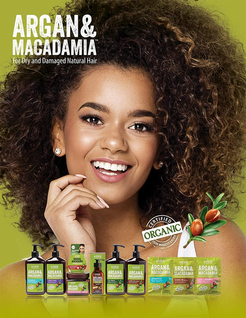 KISS Argan & Macadamia Reparative Hair Oil Serum, 100mL (3.38 US fl.oz.)