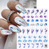 Sea Animals Nail Art Adhesive Sticker, 3D Self-Adhesive Decals, Holographic Shell Fish Jellyfish Decoration