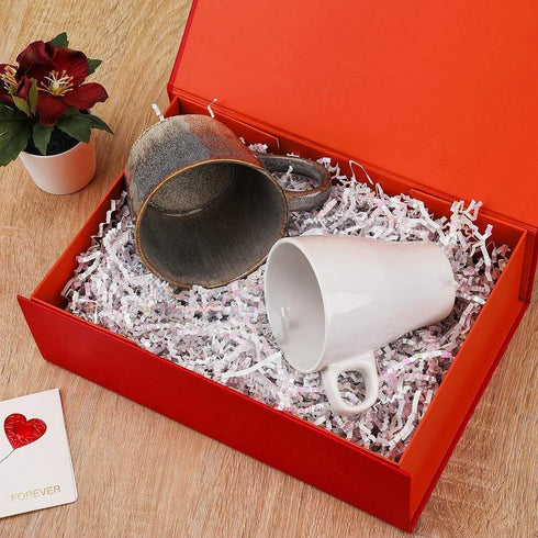5 Pcs Red Magnetic Gift Box for Presents, 10.8x7.5x3.5 Inches, Luxury Collapsible Box for Wedding, Birthday