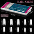krofaue 500PCS French Style False Nails Tips, Acrylic Artificial Half Cover Manicure with Box of 10 Sizes (White)