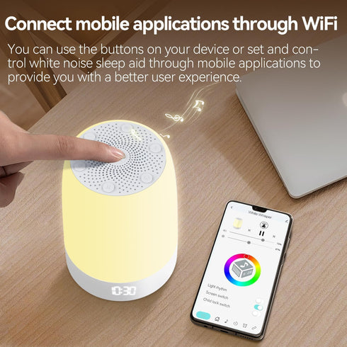 PLJVOYK 32 Teen Sound Machine White Noise Machine with Soothing Sounds, Bluetooth Speaker Alarm Clocks for Bedrooms