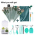 Koccido Makeup Brushes - 30 Pcs Makeup Kit, Foundation & Eyeshadow Brushes Set (Green)