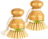 Bamboo Dish Brush, Pack of 2 Scrub Brush for Kitchen Sink, Dishes, Pots, Pans, Cast Iron Skillet Cleaning