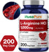 NusaPure L-Arginine - 1000 mg, 200 Veggie Capsules (Non-GMO, Vegetarian, Vegan)