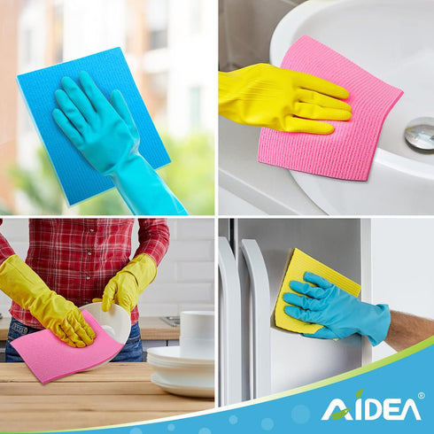 AIDEA Swedish Dishcloths for Kitchen - 20PK Reusable Paper Towels, Eco-Friendly Cleaning Cloths 7"×6"