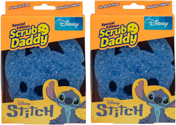 Scrub Daddy Disney Stitch Dish Sponge Twin Pack, Smiley Face Sponges for