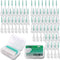200 PCS Soft Dental Floss Picks with Case, Disposable Tooth Flossing Brush for Cleaning Teeth, Green Color