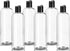 ljdeals 16 oz Clear Plastic Empty Bottles - Black Disc Top Caps, Squeezable Refillable Containers for Shampoo, Lotions
