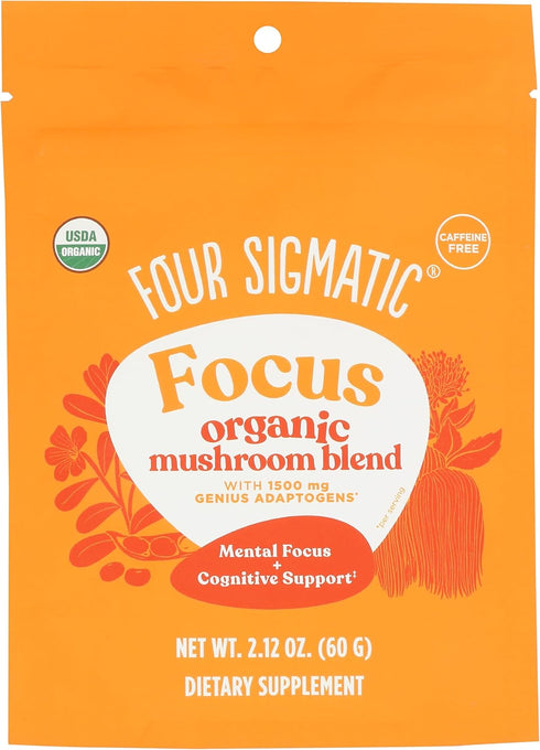 Four Sigmatic Focus Blend - 7 Superfoods Adaptogen Mix with Lion's Mane, Cordyceps, Rhodiola, Bacopa & Mucuna | 30