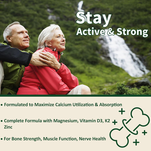 Plant Based Calcium Supplement 600mg with Vitamin D3 K2, Zinc, Magnesium 2:1 Ratio, 60 Vegan Gummies