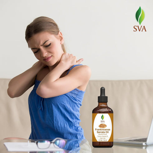 SVA Frankincense Essential Oil, 4 Fl Oz, 100% Natural Boswellia Serrata Oil for Diffuser, Hair Care, Skin Care