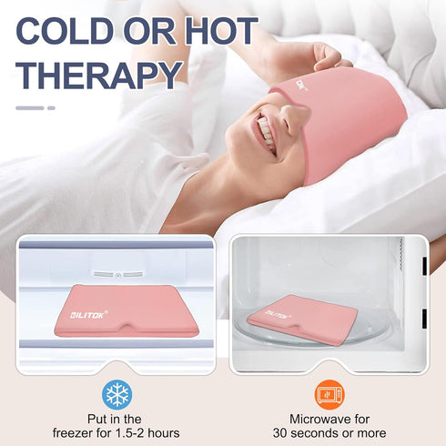 EXQUISLIFE Migraine Headache Relief Cap, Gel Ice Head Wrap, Hot and Cold Therapy for Sinus, Puffy Eyes, Tension Relief