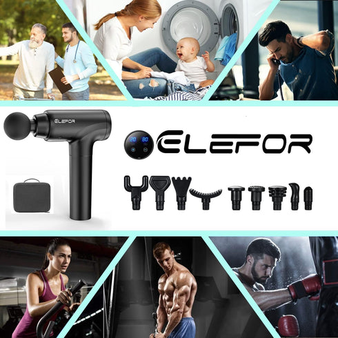 Massage Gun Deep Tissue Percussion Massager for Athletes, Muscle Pain Relief with 10 Massage Heads & 20 Speeds