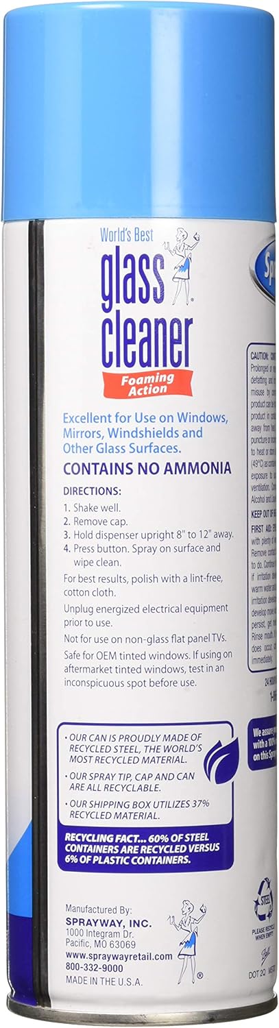 Sprayway 19 (Pack 3) (Package Streakless Glass Cleaner Ounce of Made in USA, Blue and White may vary)