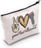 WZMPA Sonography Tech Makeup Bag, Peace Love Ultrasound Zipper Pouch for Radiologist Graduation Student