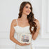 Prite Small Makeup Bag for Women, Portable Clear Cosmetic Bag with Gold Zipper (Beige)