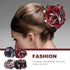 Lurrose 4Pcs Large Ribbon Hair Claws, Rose Flower Bow Jaw Hair Clip Barrette Ponytail Holders for Girls Women