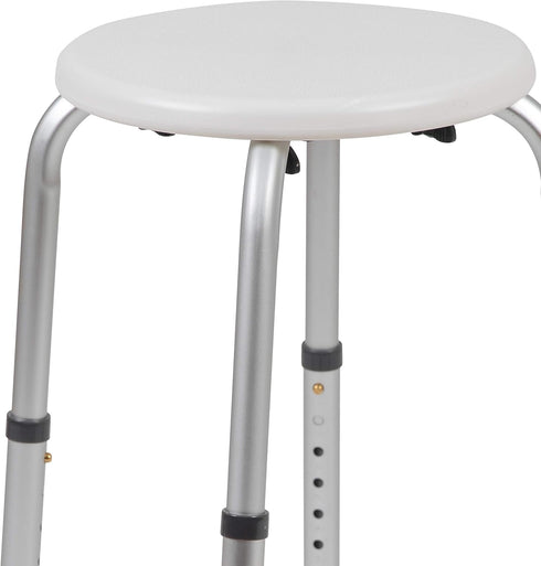 Flash Furniture Hercules Series Aluminum Bath and Shower Chair with Adjustable Seat Height, Anti-Slip Medical Shower