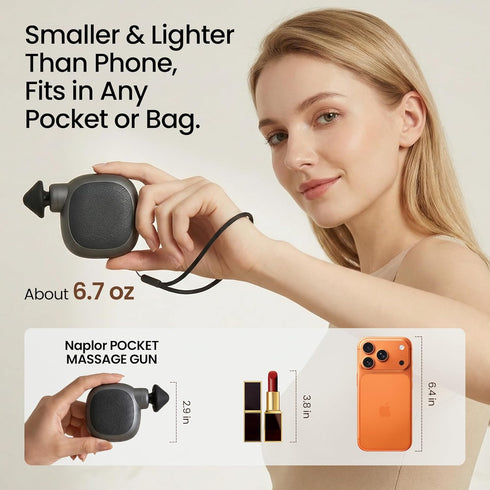Naplor 4 Pocket Mini Massage Gun, Mothers Day Gifts, Small Portable Massager for Travel | Quiet Handheld Electric