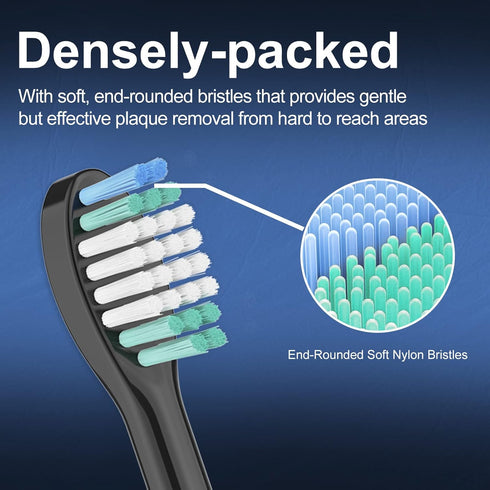 Replacement Toothbrush Heads - Compatible with AquaSonic Black Series, Vibe Series, Pack of 5