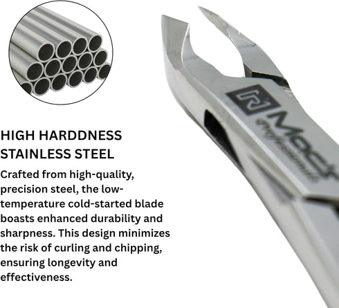 Macs Professional Cuticle Nipper, Surgical Stainless Steel Precision Half-Jaw Blades for Manicure & Pedicure