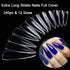 LoveOurHome 240pc XL Clear Stiletto Nail Tips, Full Cover Acrylic False Nails for Women Girls, 12 Size Manicure