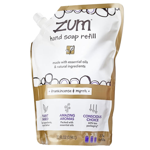Zum Indigo Wild Hand Soap - 32 oz Refill - Natural Liquid Hand Soap - Frankincense & Myrrh Scent