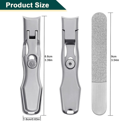 Nail Clippers for Thick Toenails, Heavy Duty Fingernail Clipper, Portable Ultra Sharp Splash Proof Large Trimmer for Men