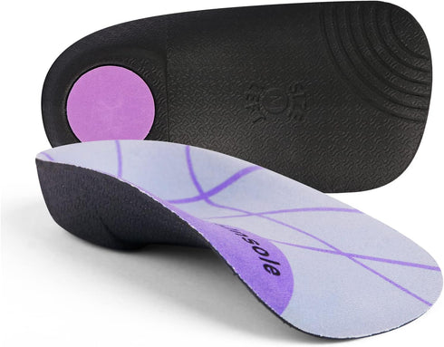High Arch Support Insoles, 3/4 Length Orthotic Inserts for Heel Spur Pain, Plantar Fasciitis, Flat Feet, Over-Pronation
