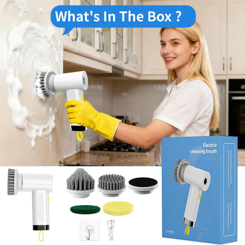 Saertiloki 3000mAh 20W IPX7 6 150-180 Cordless Electric Spin Scrubber, High-Torque Waterproof Cleaning Brush