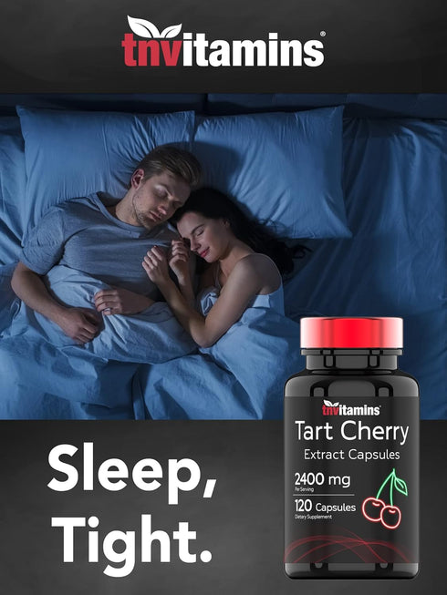 Tart Cherry Capsules (2400 MG - 120 Count) for Joint & Sleep Support from Montmorency Tart Cherry Extract