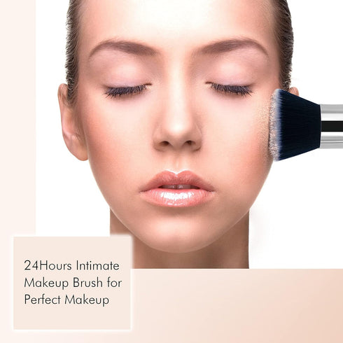Makeup Brush Daubigny Flat Top Foundation Brush for Liquid Makeup, Premium Professional Make Up Foundation Brush, Black