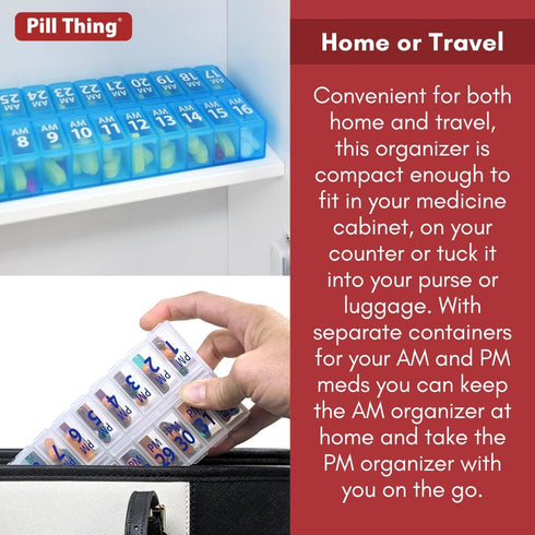 Set 31 Set 2 31 Twice-a-Day Monthly Pill Box Planner - AM & PM Medication Organizer for Days! Contains Organizers
