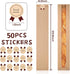 MXYEVL 50 Pack Baguette Bags for Homemade Bread with Stickers, Reusable Kraft Paper Bread Bags, Long Sourdough Paper