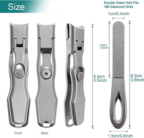 Nail Clippers for Men - Thick Nails, Large Wide Jaw Opening Long Handle Heavy Duty Ultra Sharp Toe Nail Clippers with
