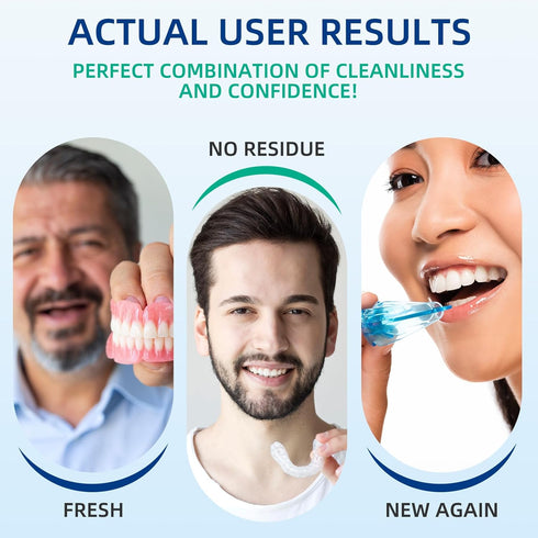 Retainer & Denture Cleaner Tablets, 240 Count - Cleaning for Dental Aligners, Mouth Guards, False Teeth
