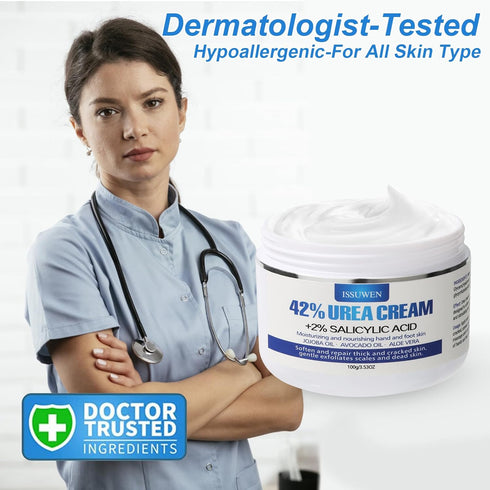 Urea Cream 42% Plus Salicylic Acid 2%, 2 Pack, Foot Care Moisturizer for Cracked Heels