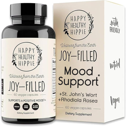 Joy-Filled Mood Support Supplement with St. Johns Wort, 100% Plant-Based Stress Relief Supplement for Calm Mind & Body,