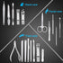 Nail Clippers Set, Fingernail and Toenail Clipper Cutters, 18 Pieces Stainless Steel Professional Grooming Kit