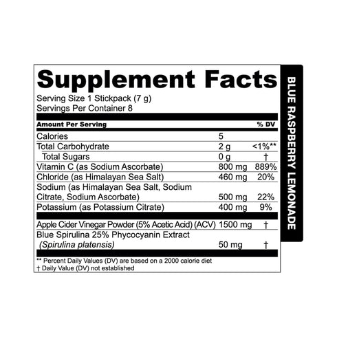 Essential Elements Hydration Packets - Blue Raspberry, Sugar Free Electrolytes Powder, 25 Stick Packs with ACV &