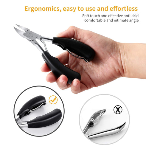 Toenail Clippers, Medical Grade Toe Nail Trimmer, Stainless Steel Sharp Pedicure Clippers for Thick Nails