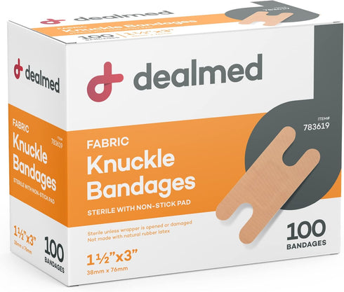 Dealmed Flexible Adhesive Bandages – 100 Count (1 Pack) with Non-Stick Pad, Latex Free, 1 1/2" x 3" for First Aid