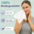 Disposable Face Towel, 100% Cotton, Extra Large 12" x 10" Soft Dry Wipe for Makeup Remover, Biodegradable, 80 Count (1