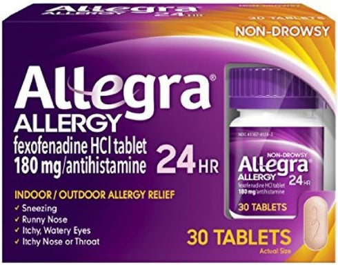 Allegra 24 Hour Allergy Tablets, 30 Tablets (Pack of 2)