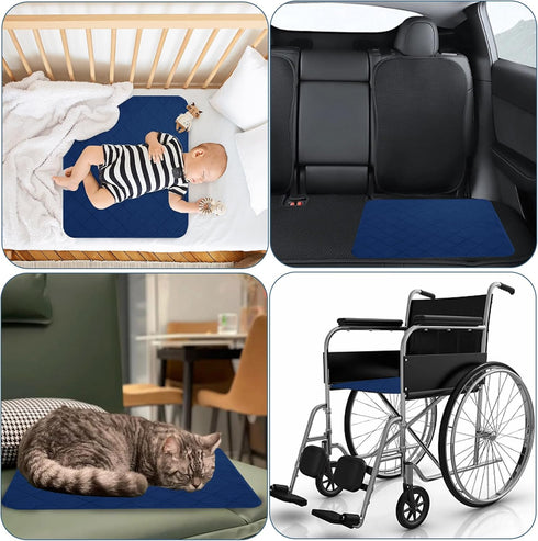 Magik & Kover 4 Pack 18" 16", Waterproof Chair Pads for Incontinence, Reusable Seat Protector Pads x Absorbent