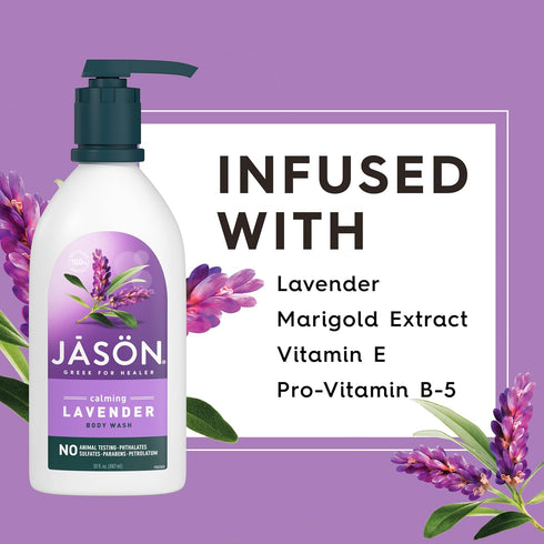 JASON Lavender Calming Body Wash, Gentle Feeling Clean, 30 Fluid Ounces