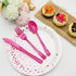 150 Pack Hot Pink Silverware, Hot Pink Plastic Cutlery, 50 Forks, 50 Knives, 50 Spoons for Birthday Bachelorette Wedding