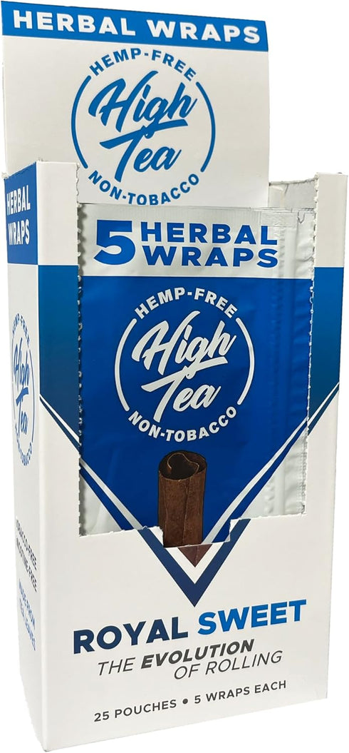 High Tea Non Tobacco All Natural Herbal Smoking Wraps - Royal Sweet - 125