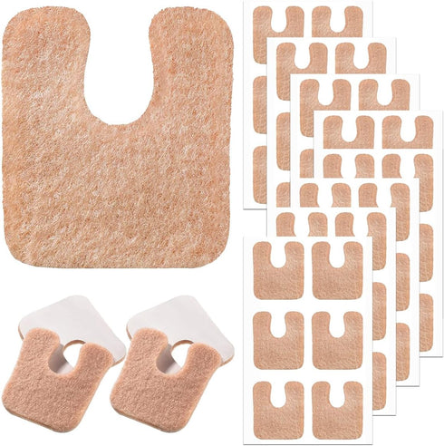 48 Pieces U Shaped Felt Callus Pads, Metatarsal Foot Pads for Pain Relief, Adhesive Pads for Men and Women