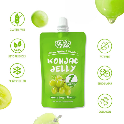 Pack, 7 20 Pack, 0 VOLO VERO Konjac Jelly Pouch Drinkable Variety Calories, Sugar, Gluten Free, Keto, Collagen Peptides